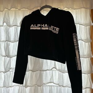 Black Alphalete Cropped Hoodie